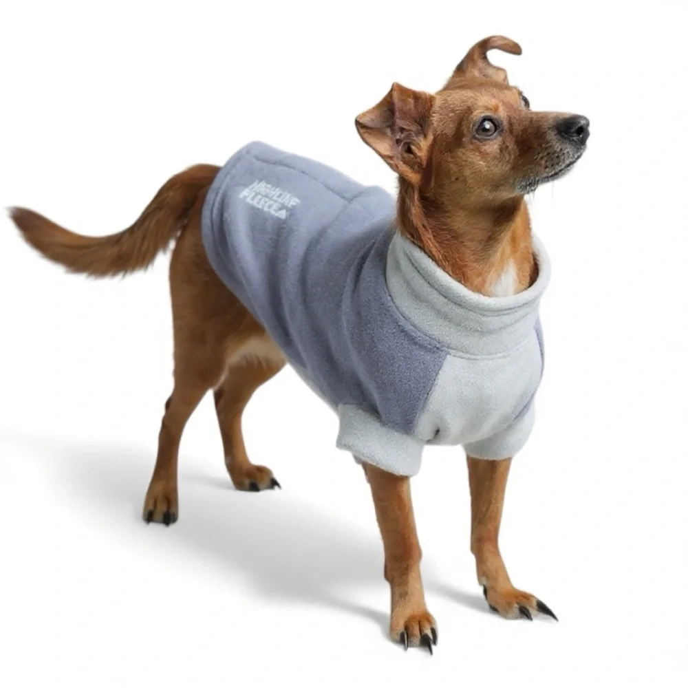 HIGHLAND FLEECE Dog Coat by DOGGIE DESIGN in Two Tone Gray - Fits Small Dogs